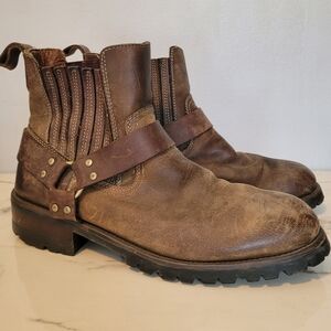 GBX Dorado Men's 12D Brown Leather Harness Motorcycle MOTO Boots Gorpcore Casual